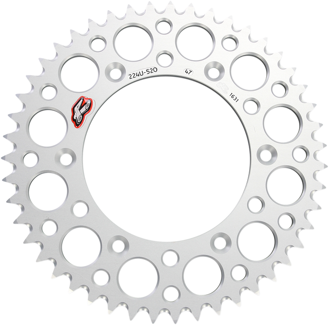 RENTHAL Rear Sprocket - Aluminum - 47 Tooth - Silver 224U-520-47GPSI