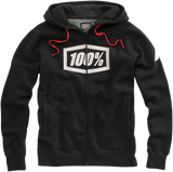 100% Syndicate Fleece Zip-Up Hoodie - Heather Black/White - Large 20032-00002