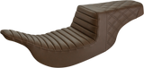 SADDLEMEN Step-Up Seat - Front Tuck-n-Roll/Rear Lattice Stitch - Brown 897-07-176BR