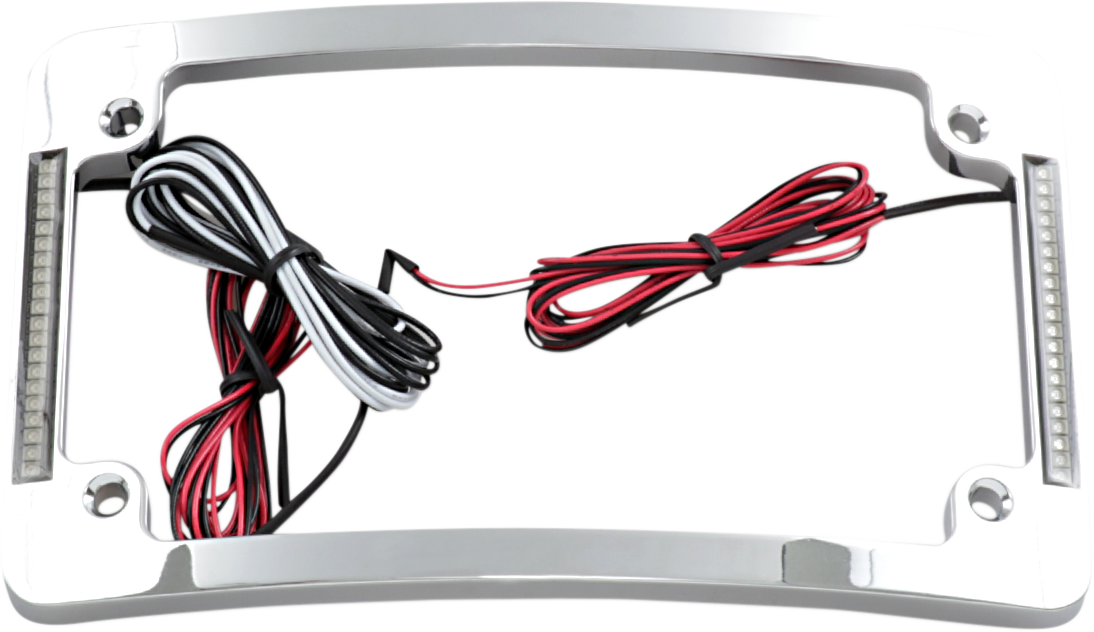 Custom Dynamics Tri-Radius License Plate Frame w Flushmount LEDs - Chrome TF06-C - Cycle City Outdoors