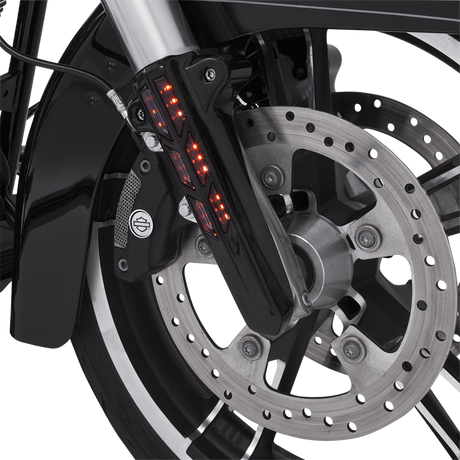 Ciro Forkini Lower Leg Covers - Gloss Black - With LEDs 43003 - Cycle City Outdoors