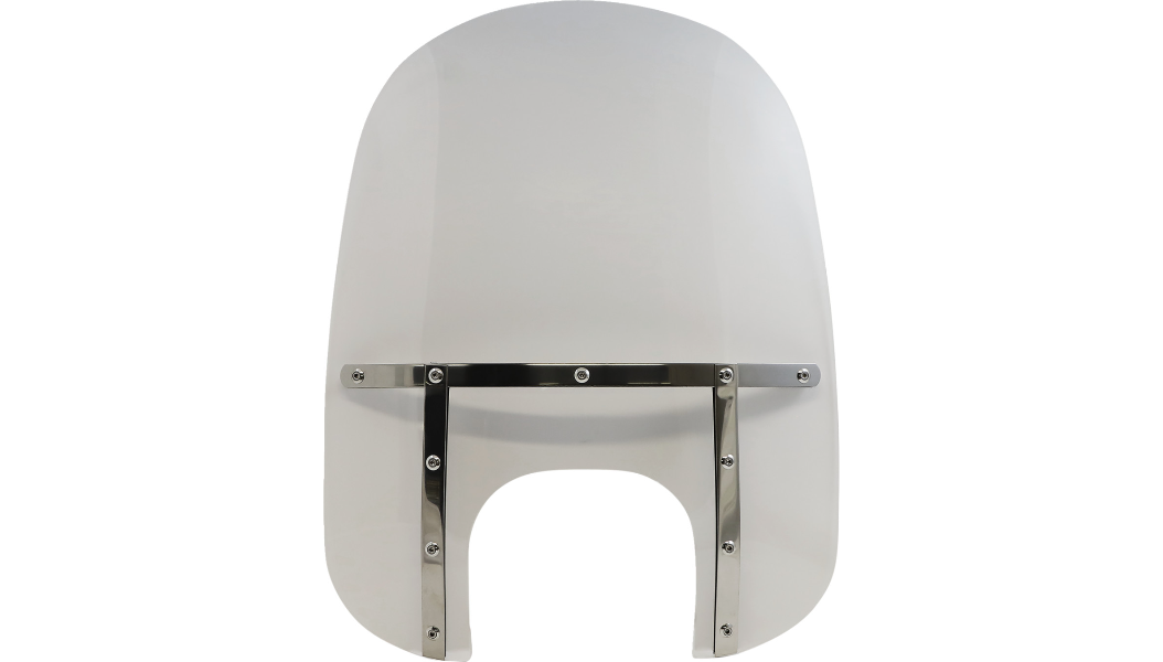 Clear Motorcycle Windshield with chrome straps

