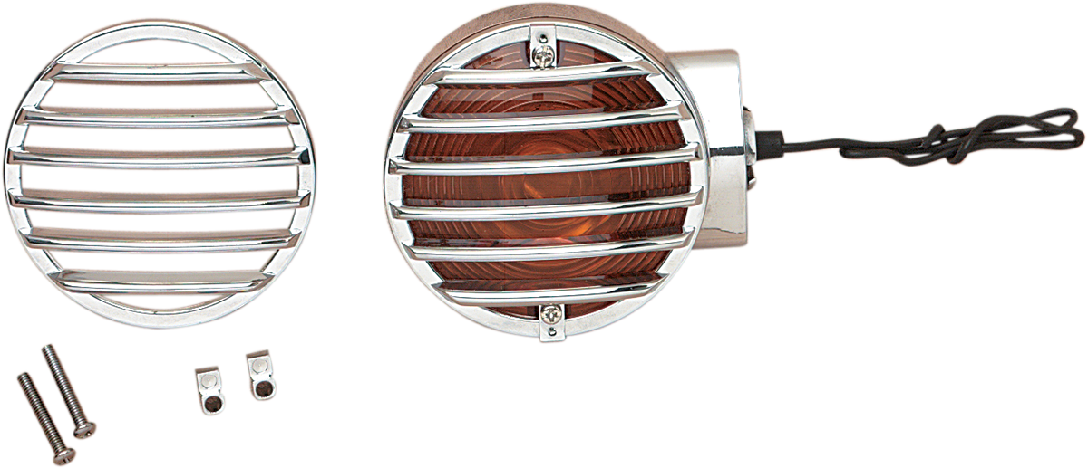 DRAG SPECIALTIES Turn Signal Lens Grille - Chrome 12-6041-BC202 - Cycle City Outdoors