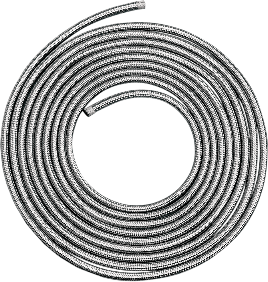 DRAG SPECIALTIES Braided Oil/Fuel Hose - Stainless Steel - 3/8" x 6' 096617-HC9 - Cycle City Outdoors