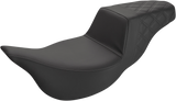SADDLEMEN Step-Up Seat - Extended Reach - Rear Lattice Stitch - Black - FL '08-'23 808-07B-173E