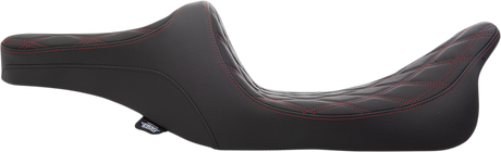 DRAG SPECIALTIES Predator III 2-Up Seat - Double Diamond - Red Thread - FL '99-'07 0801-1310 - Cycle City Outdoors