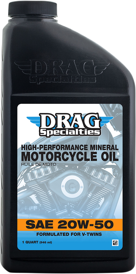 DRAG SPECIALTIES OIL Engine Oil - 20W-50 - 1 U.S. quart 198919 - Cycle City Outdoors