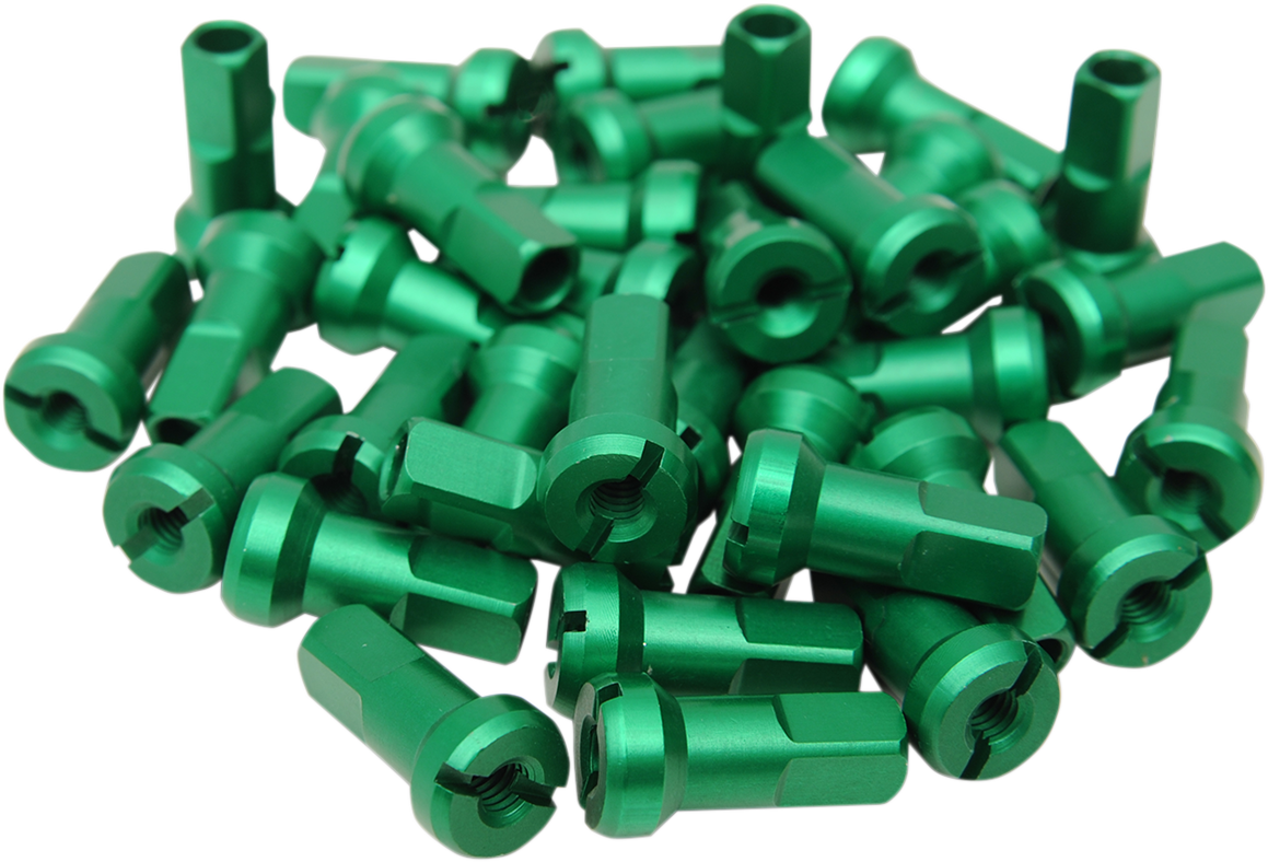MOOSE RACING Spoke Nipples - MX1 - Green - 9 Gauge - Set 24-960