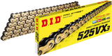 DID M525VX3G130ZB 525 VX3 - Drive Chain - 130 Links - Gold | Adventure/ATV/UTV