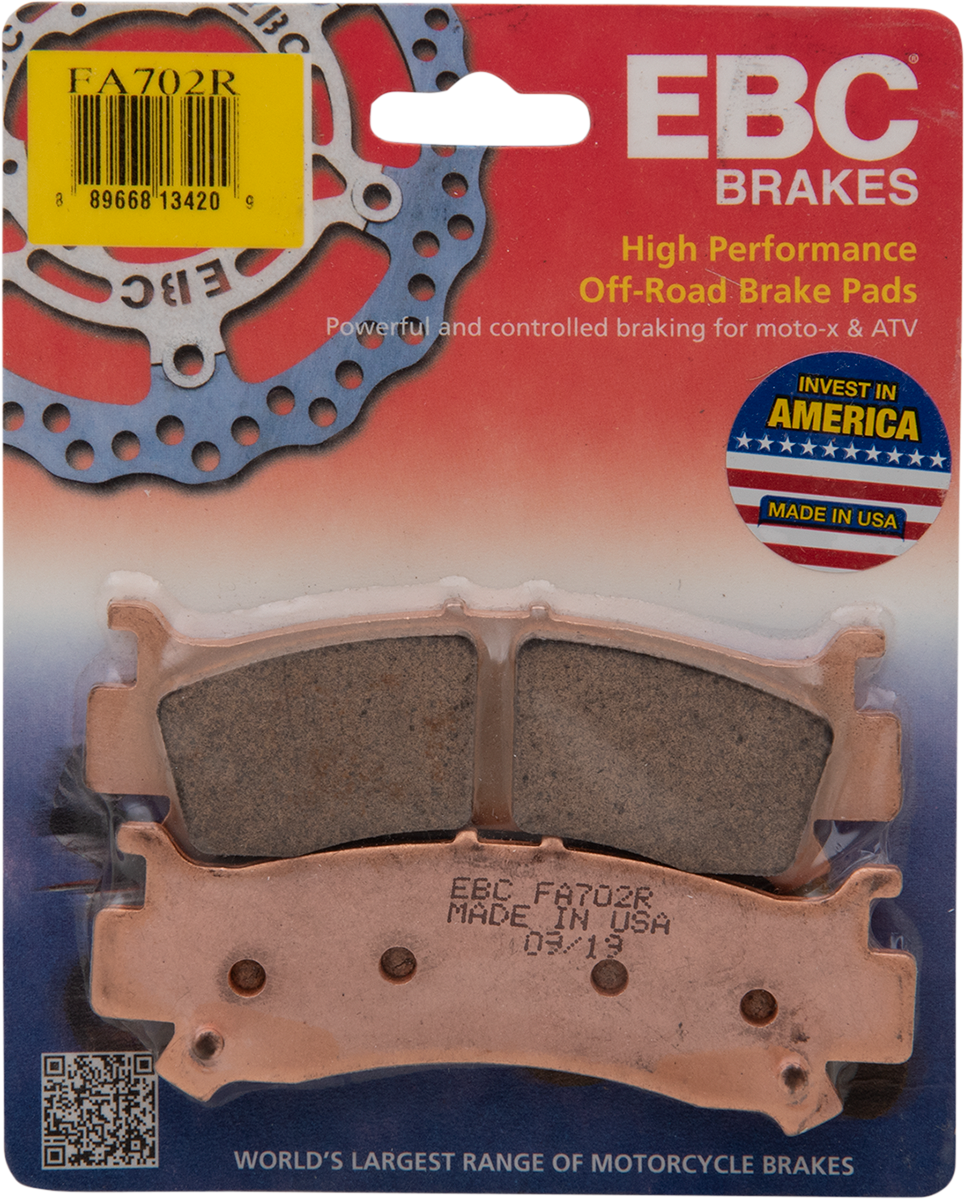 EBC FA-R Series Sintered Rear Left Brake Pads - FA702R (Honda Pioneer 1000-5 / Pioneer 1000 / Talon 1000R 2016–2023)