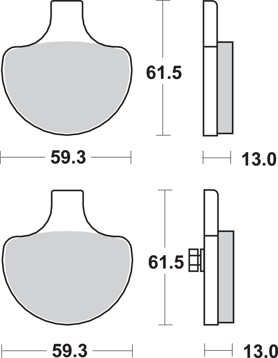 SBS HS Series Sintered Front Brake Pads - 579H.HS (Harley-Davidson FXSTS Springer Softail / FLHTC Electra Glide Classic / FXSTC Softail Custom 1984–2011)