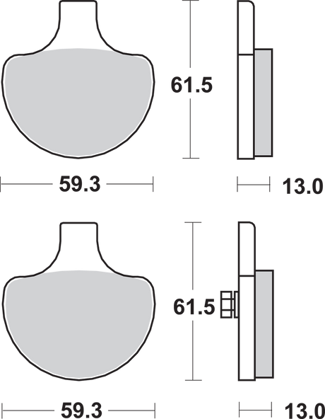 SBS HS Series Sintered Front Brake Pads - 579H.HS (Harley-Davidson FXSTS Springer Softail / FLHTC Electra Glide Classic / FXSTC Softail Custom 1984–2011)