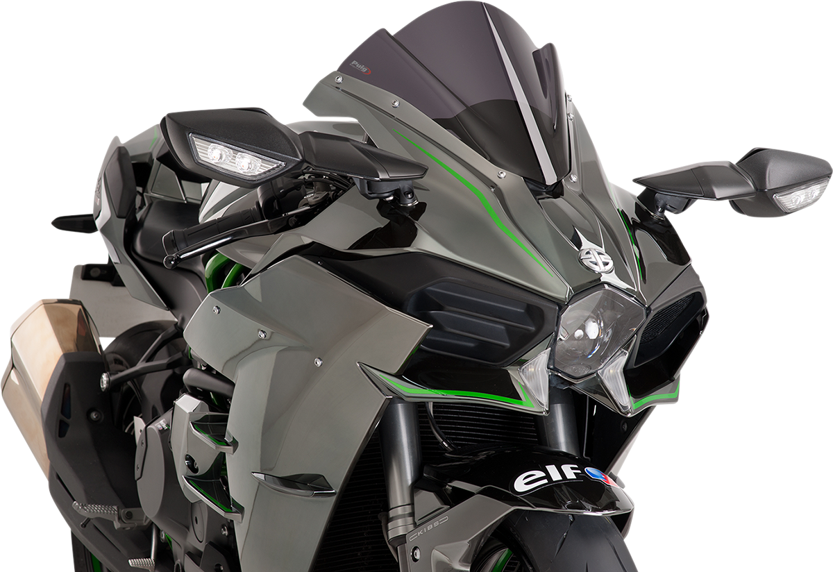 Puig Hi-Tech Parts 7631F Race Windscreen - 13" - Dark Smoke - Ninja | Street