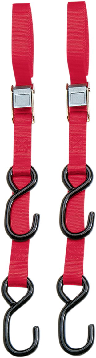 PARTS UNLIMITED 3920-0422 Tie-Down Straps - 1" x 7' - Cam Buckle - Heavy Duty - Red | Adventure/ATV/UTV