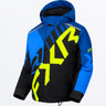 FXR Cold Cross CX Children's Winter Snowmobile Jacket | Blue/Black/HiVis & Charcoal/Black/Lime | 260422-4065