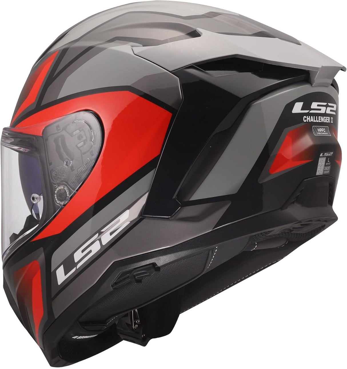 LS2 Challenger II Viper Gloss Gray Red
