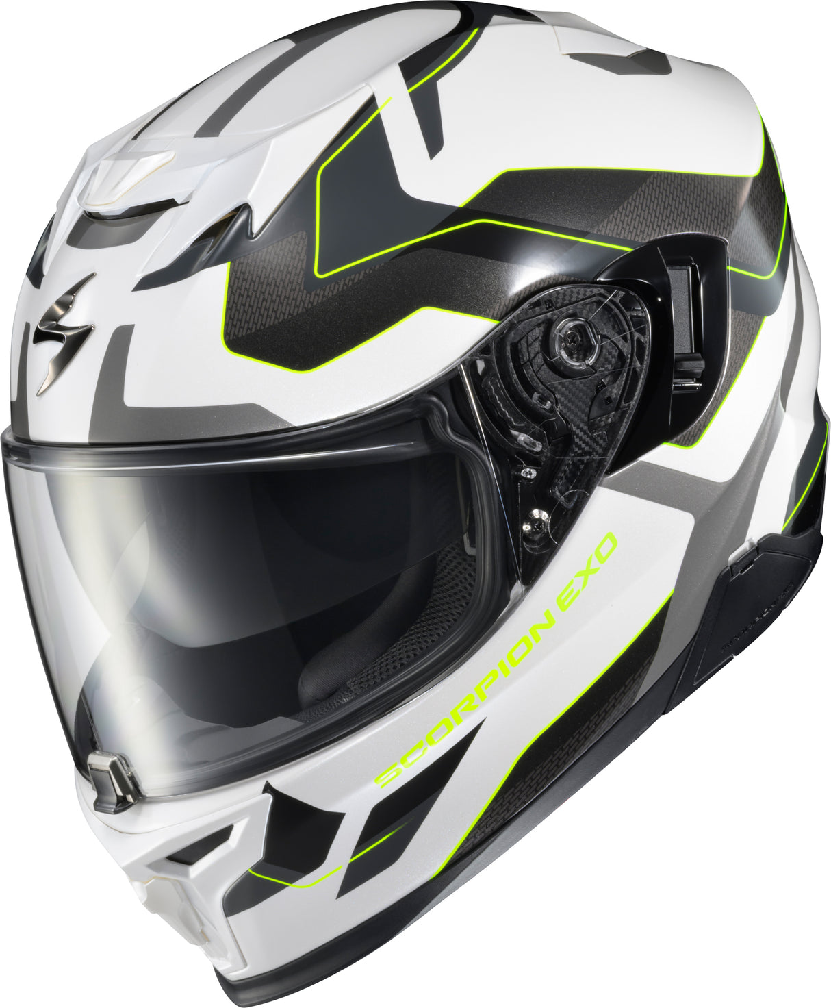 Scorpion - Exo T520 Full Face Helmet Zuse White/Hi Viz Lg
