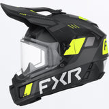 FXR Youth Clutch-X Helmet w/ Dual Shield | Black/HiVis | Sizes YL, YXL