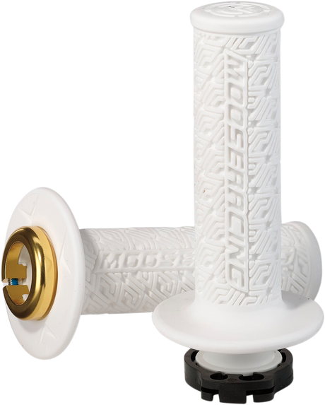MOOSE RACING Grips - Lock-On - White/Gold B36MRW-D - Cycle City Outdoors