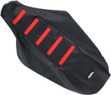 MOOSE RACING Ribbed Seat Cover - Black Cover/Red Ribs - Honda CR12500-331RT - Cycle City Outdoors