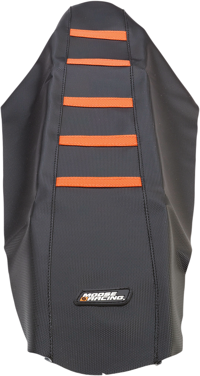 MOOSE RACING Ribbed Seat Cover - Black Cover/Orange Ribs - KTM KTM12507-336RT - Cycle City Outdoors