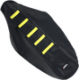 MOOSE RACING Ribbed Seat Cover - Black Cover/Yellow Ribs - Suzuki RMZ25010-331RT - Cycle City Outdoors