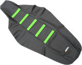 MOOSE RACING Ribbed Seat Cover - Black Cover/Green Ribs - Kawasaki KXF45016-334RT - Cycle City Outdoors