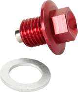 MOOSE RACING Magnetic Drain Plug - Red - Honda | Kawasaki | Suzuki | Yamaha DP107-3