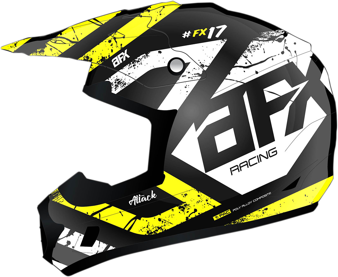 AFX FX-17 Helmet - Attack - Matte Black/Hi-Vis Yellow - XL 0110-7176