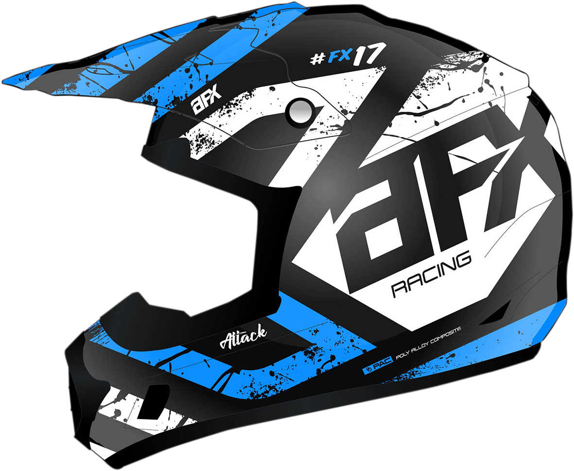 AFX FX-17 Helmet - Attack - Matte Blue/Black - Medium - Part Number 0110-7162