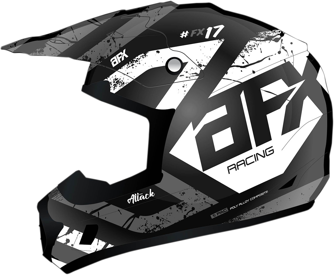 AFX FX-17 Helmet - Attack - Matte Black/Silver - XL 0110-7146