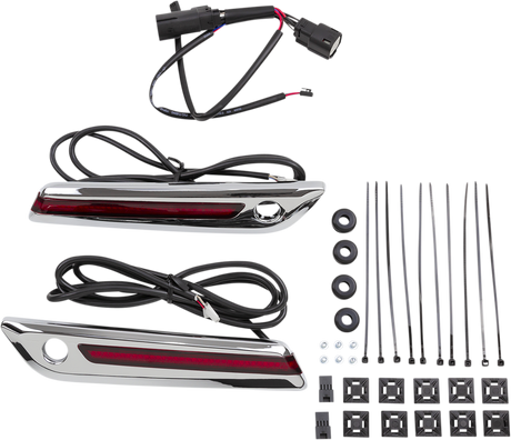 CIRO Hinge Covers - Red/Chrome 40170 - Cycle City Outdoors