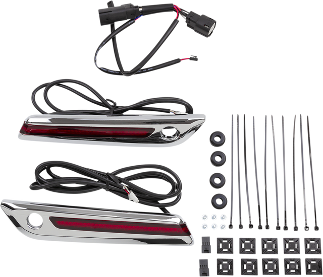 CIRO Hinge Covers - Red/Chrome 40170 - Cycle City Outdoors