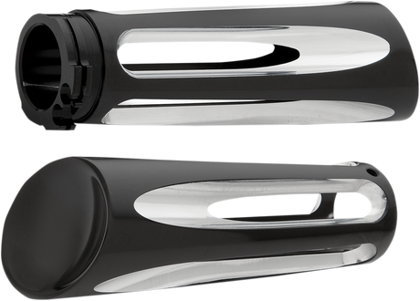 ARLEN NESS Grips - Deep Cut - Billet - Black 07-132