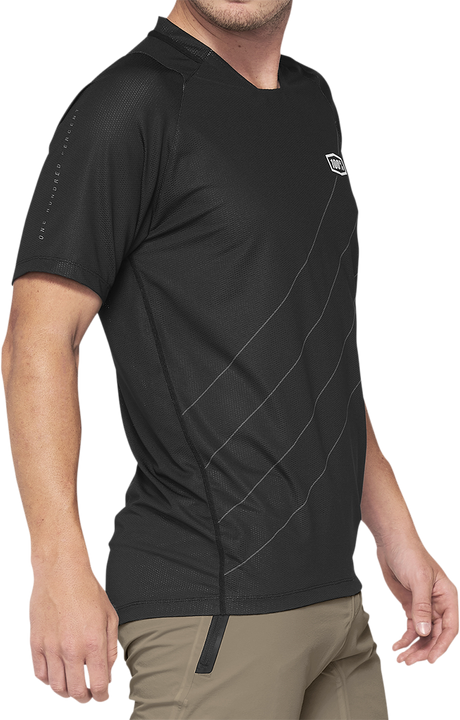 100% Celium Short-Sleeve Jersey - Dark Gray/Black - Large 41204-290-12