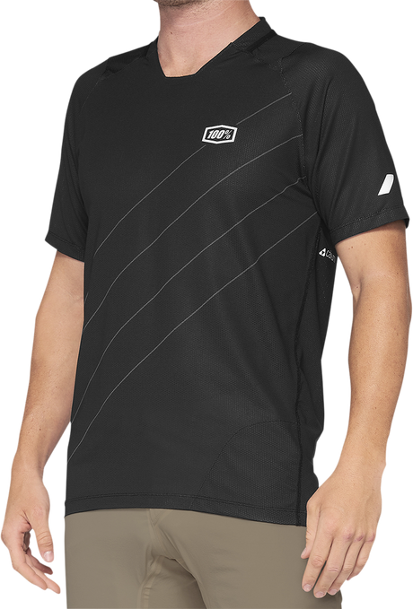 100% Celium Short-Sleeve Jersey - Dark Gray/Black - Medium 41204-290-11