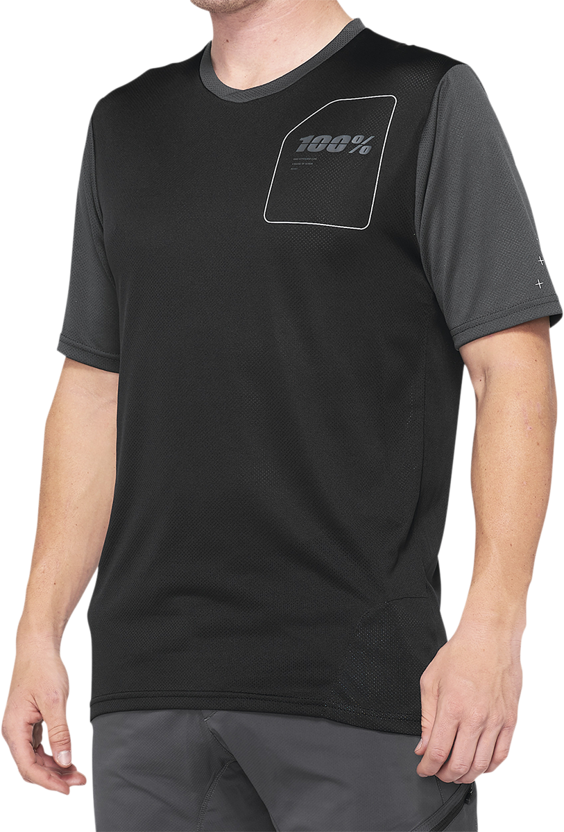 100% Ridecamp Short-Sleeve Jersey - Charcoal/Black - Small 40027-00005