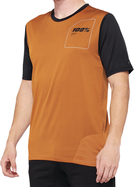 100% Ridecamp Short-Sleeve Jersey - Terracotta/Black - Large 40027-00017