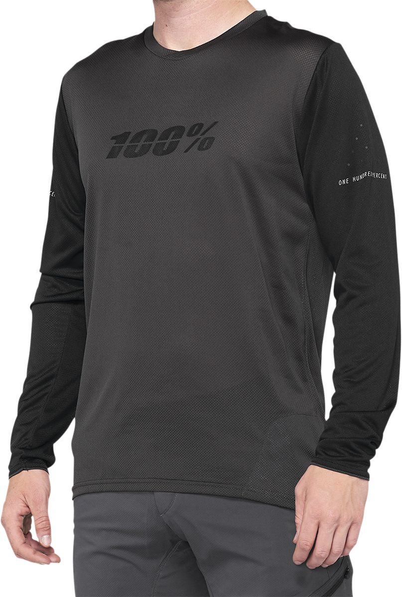 100% Ridecamp Long-Sleeve Jersey - Black/Charcoal - XL 40028-00003