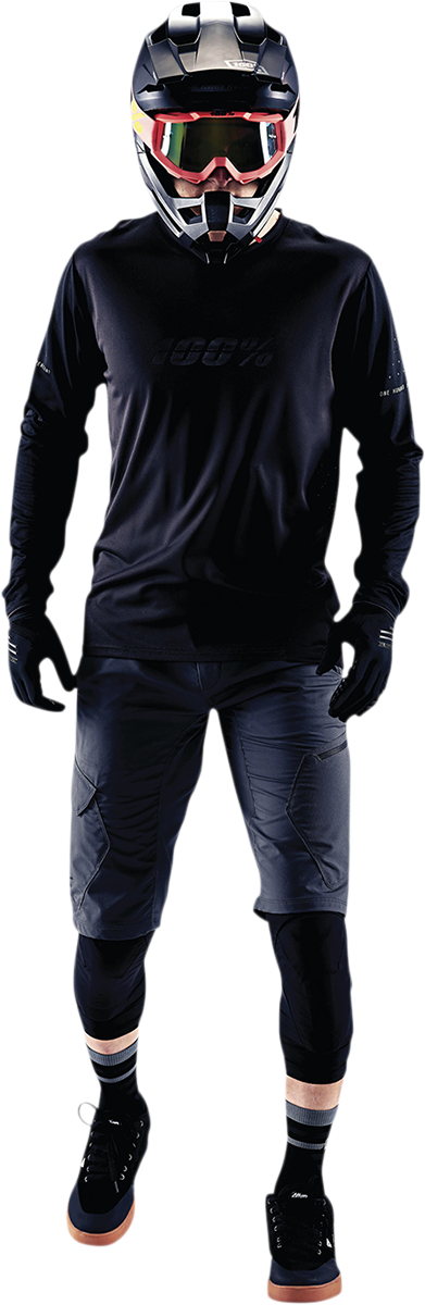 100% Ridecamp Long-Sleeve Jersey - Black/Charcoal - Large 40028-00002