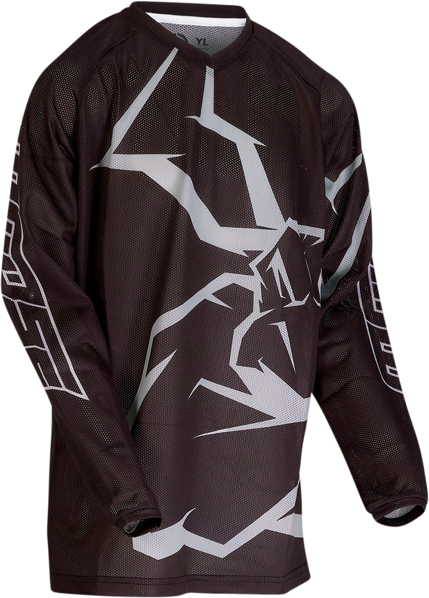 MOOSE RACING Youth Agroid Mesh Jersey - Black/Gray - XS 2912-1992 - Cycle City Outdoors