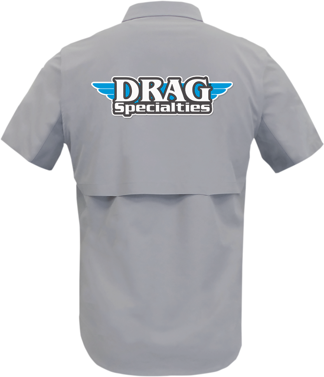 THROTTLE THREADS Drag Specialties Vented Shop Shirt - Gray - Small DRG31ST26GYSM - Cycle City Outdoors