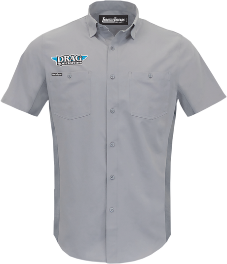 THROTTLE THREADS Drag Specialties Vented Shop Shirt - Gray - 5XL DRG31ST26GY5X - Cycle City Outdoors
