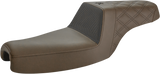 SADDLEMEN Unknown Industries Seat - Front Carbon Fiber/Black Gripper Lumbar/Rear Lattice Stitch - XL '04-'23 UN07-03-173BR