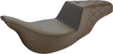 SADDLEMEN Unknown Industries Extended Reach Seat - Carbon Fiber/Gripper/Lattice Stitch - Brown - FL '08-'23 UN08-07-173BREX