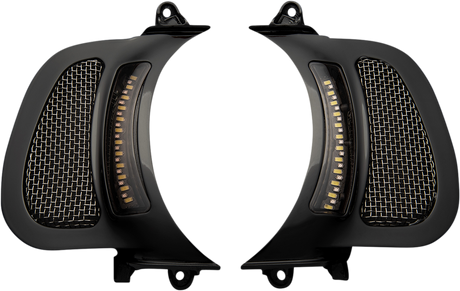 Custom Dynamics LED Vent Insert - Amber/White - Black w/ Stainless Mesh CD-RG-V-AW2-B - Cycle City Outdoors