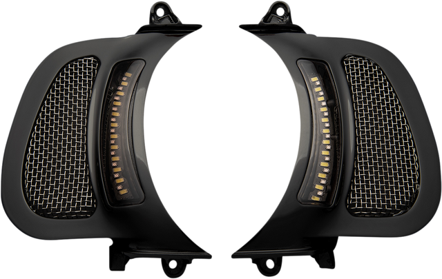 Custom Dynamics LED Vent Insert - Amber/White - Black w/ Stainless Mesh CD-RG-V-AW2-B - Cycle City Outdoors