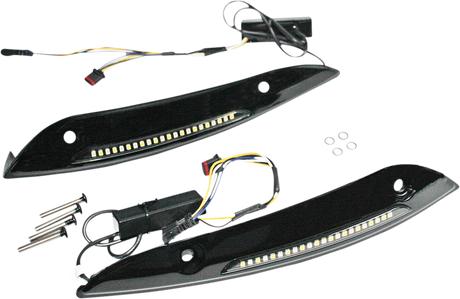 Custom Dynamics Windshield Trim - Sequential Turn Signal - Black CD-RG-SWT-AW2-B - Cycle City Outdoors