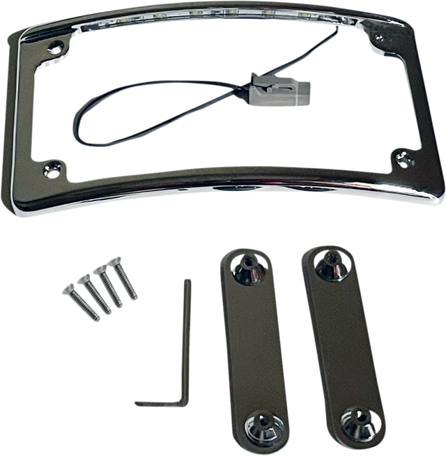 Custom Dynamics LED License Plate Frame - CVO - Chrome LPF-RAD-CVO-C - Cycle City Outdoors