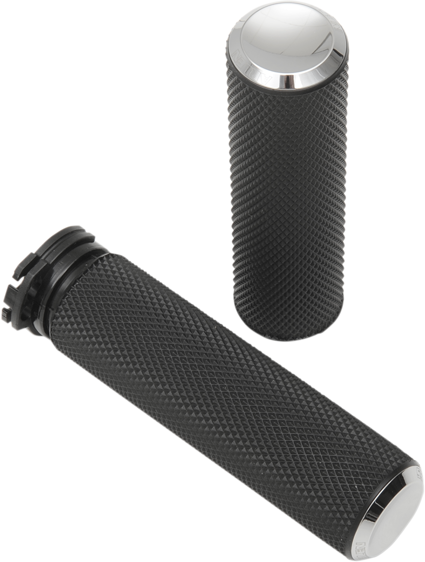 ARLEN NESS Knurled Grips - Cable - Chrome 07-324